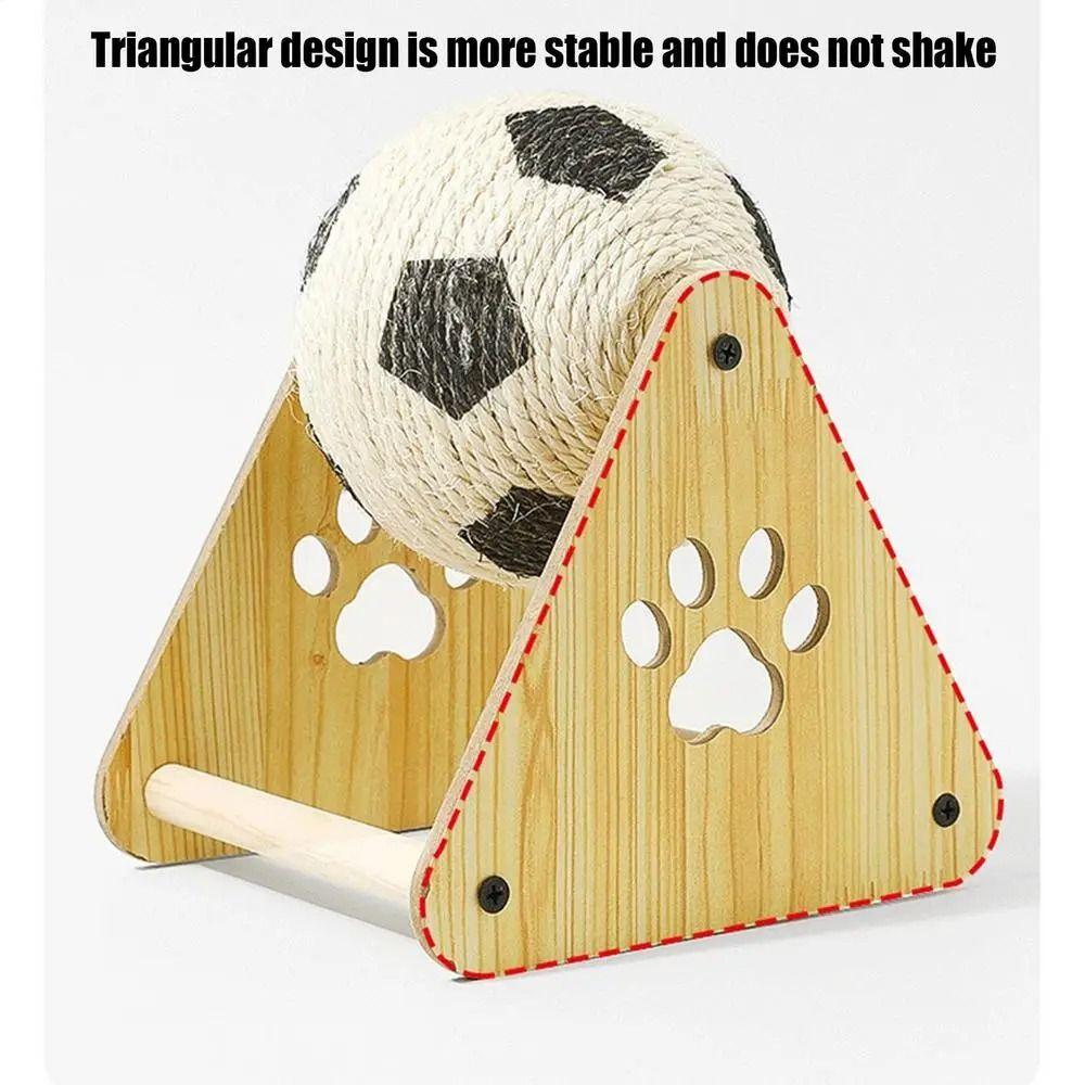 Wear-resistant Pet Scratcher Toy Wood Base Cat Grinding Paw Board Cat Scratching Ball  Cat Supplies