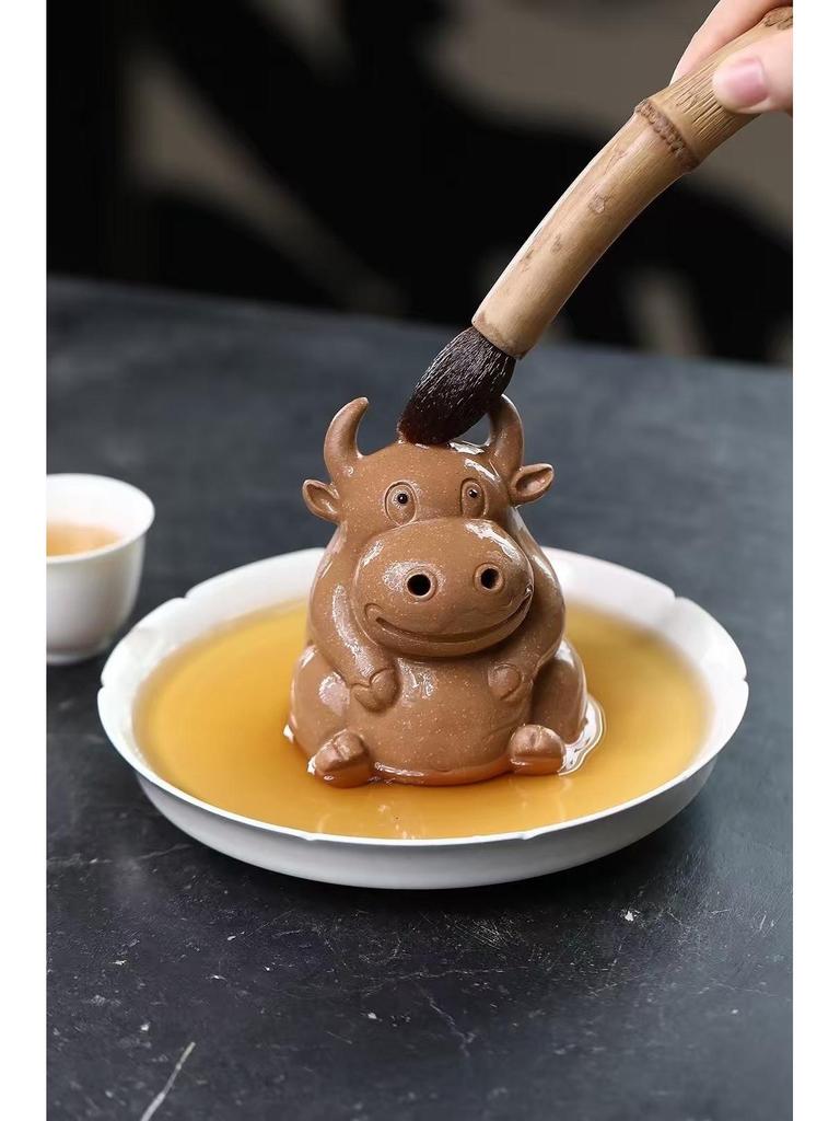 Yixing Zisha Cute Cow Tea Pet Ornament