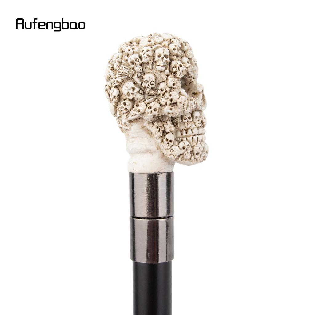 Yellow Resin Skull Head Walking Cane Fashion Decorative Steel Stick Gentleman Elegant Cosplay Cane Knob Crosier 94cm