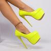 Sexy Thick-soled High-heeled Shoes Large Size 45 Slip-on High-heeled Shoes Wedding Shoes Banquet Shallow-mouth Heel Height16.5cm