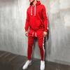 Men's Autumn New Arrival Hooded Patchwork Solid Color Sport Casual Hoodie Set