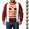 Felpa da uomo con girocollo natalizia a maniche lunghe, maglione casual per le vacanze invernali