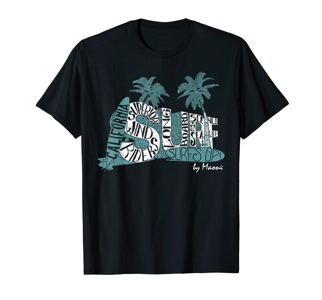 Surf Club California Palm Tree Surfer Wave Rider T-Shirt