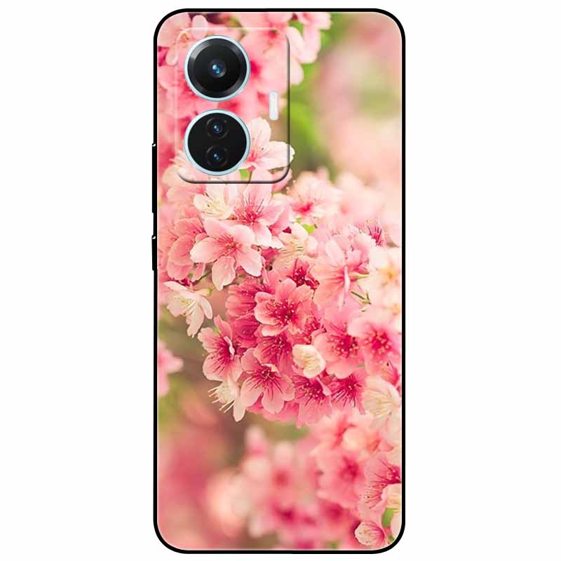 For Vivo T1 4G Case V2153 Covers TPU Black Silicone Starry Moon Cover for Vivo T1 44W Case Shockproof Soft X100 Pro Shells