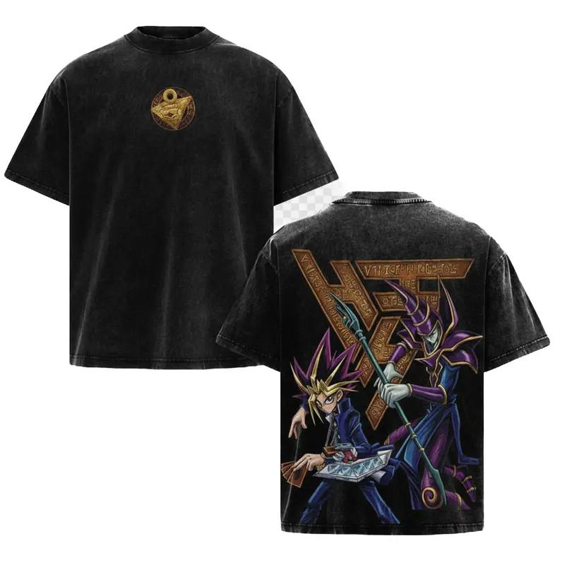 Yugioh Atem Dark Magician Graphic Tshirt Men Women Clothing Short Sleeve Cotton Tshirts Washed Tee Harajuku Unisex T Shirt