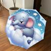 1PC Elephant cloudAutomatic Open/Close Umbrella with Windproof, 8-Rib Sturdy Canopy, Durable Ribs, Fashionable Design, Outdoor Accessory, Fun Prin, Ho