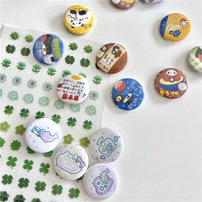 14 stuks Japanse Kawaii Retro Anime Badge 25mm Schattige Mini Knop Speld Badges voor Rugzak Make-up Etui Etui DIY Decoratie