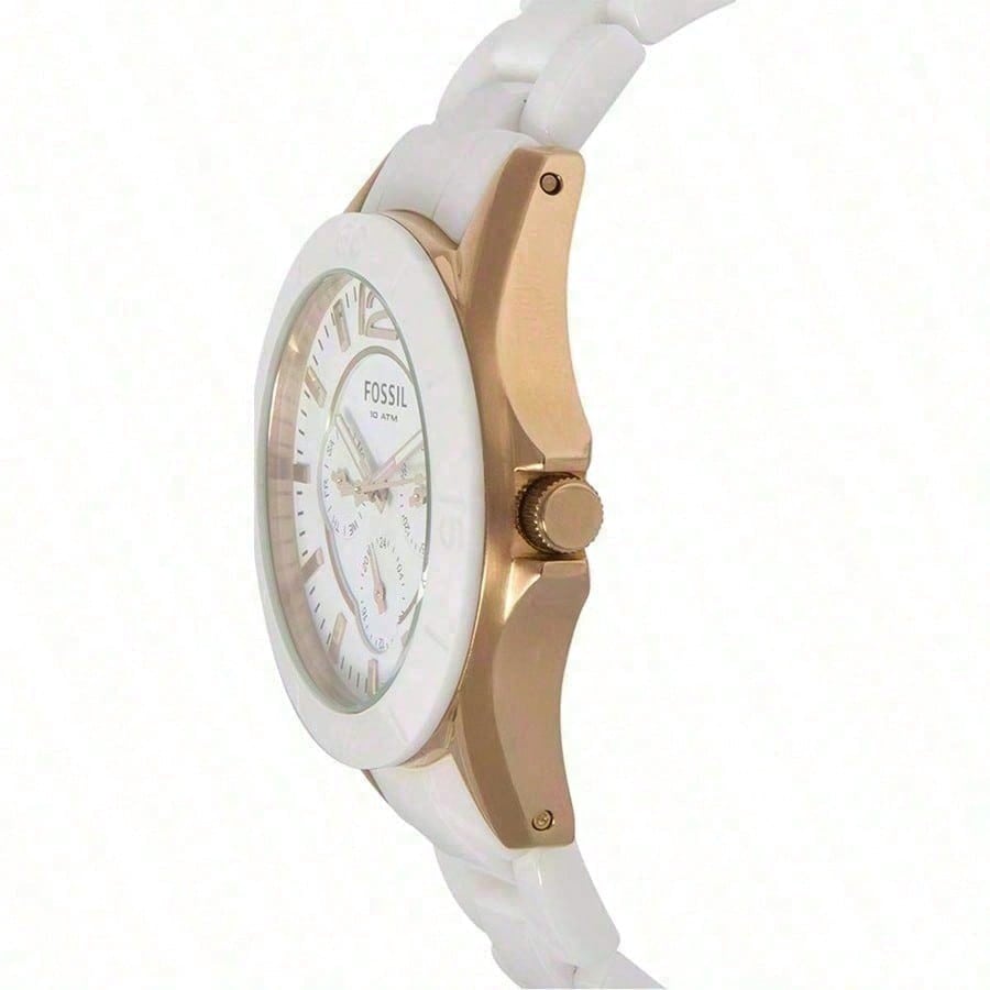 

Fossil Белые/Розовое золото Керамические часы GMT с перламутровым циферблатом для женщин CE1006 белый