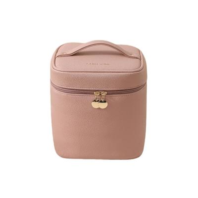 Aylashine Upright Makeup Vertical Large Compartmented with Suitable for Makeup and Easy To Cute and Stylish Travel and Everyday Use Pink Pouch,