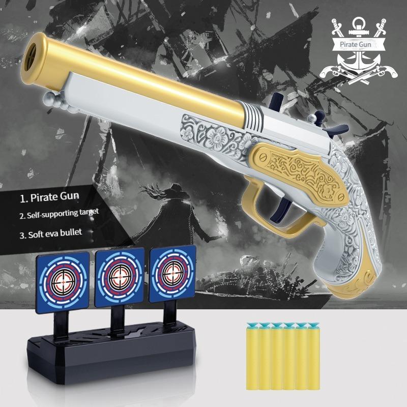 Pirate Guns Toy Soft Bullet Manual Toy Gun Pistol Dart Blaster Launcher Foam Shooting Model For Children Kid Boys Birthday Gifts
