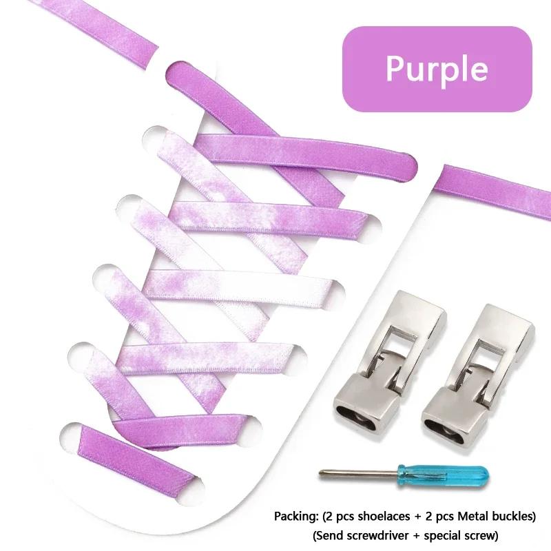 No Tie Shoe Laces Metals Croos Locks Elastic Shoelaces for Sneakers Fashion Convenient Lazy Shoes Lace Accessories 1 Pair