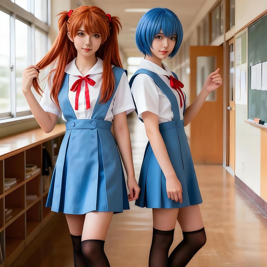 Halloween Cosplay Ayanami Rei Cosplay Anime Uniform Cosplay Costume Uniform Festival Uniform Costume High School Girls Hiro Uniform School Festival