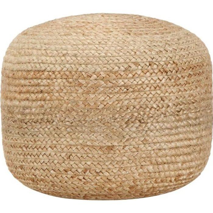 VidaXL Pouf fait à la main 45 x 30 cm Jute