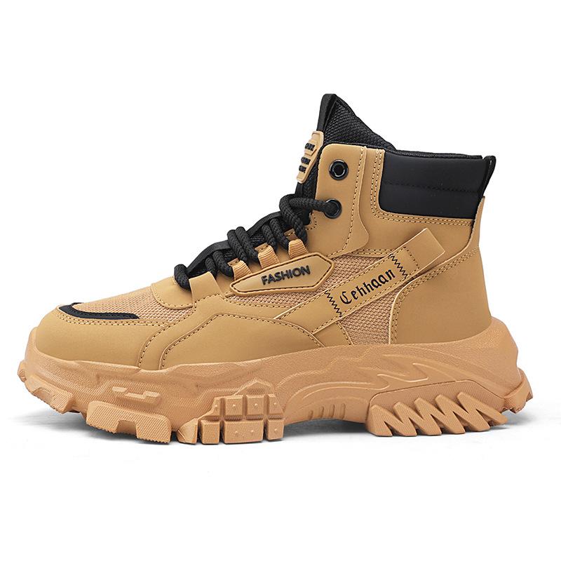 Men's shoes outdoor autumn and winter new thick-soled wear-resistant sports tooling shoes fashion casual Martin boots trend hiking shoes men