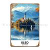 Bled Slovenia Retro Travel Print Metal Sign Classic Rusty Customize Iron Create Tin Sign Poster