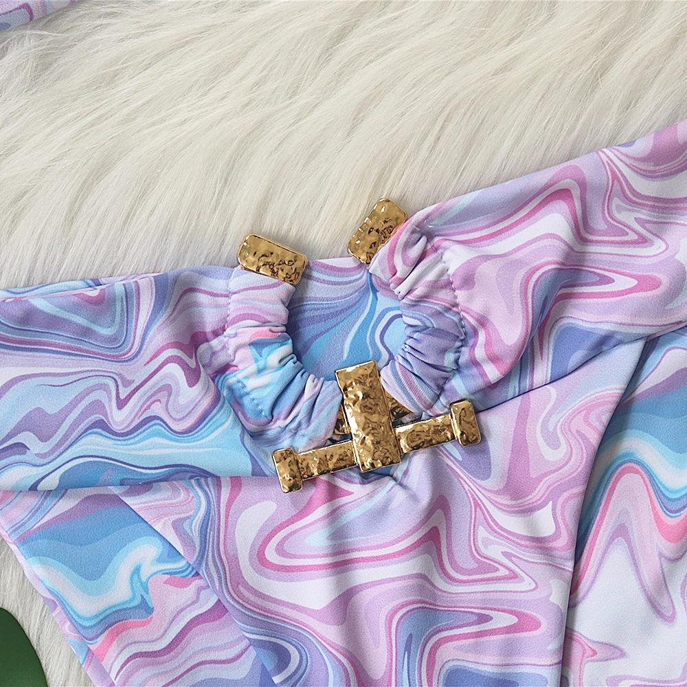 Sexy Bikini Solid Color Strapless High Waist Swimwear Women's Swimwear