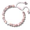 Braccialetto Fatto a Mano a Forma di Cuore Zebra Rosa con Biglietto di Ringraziamento - Regalo Intrecciato Regolabile per Amici e Famiglia