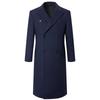 Men's Double-Breasted Wool Coat - Stylish, Cotton-Lined, Thick Mid-Length with Lapel Collar for Autumn/Winter 2025.