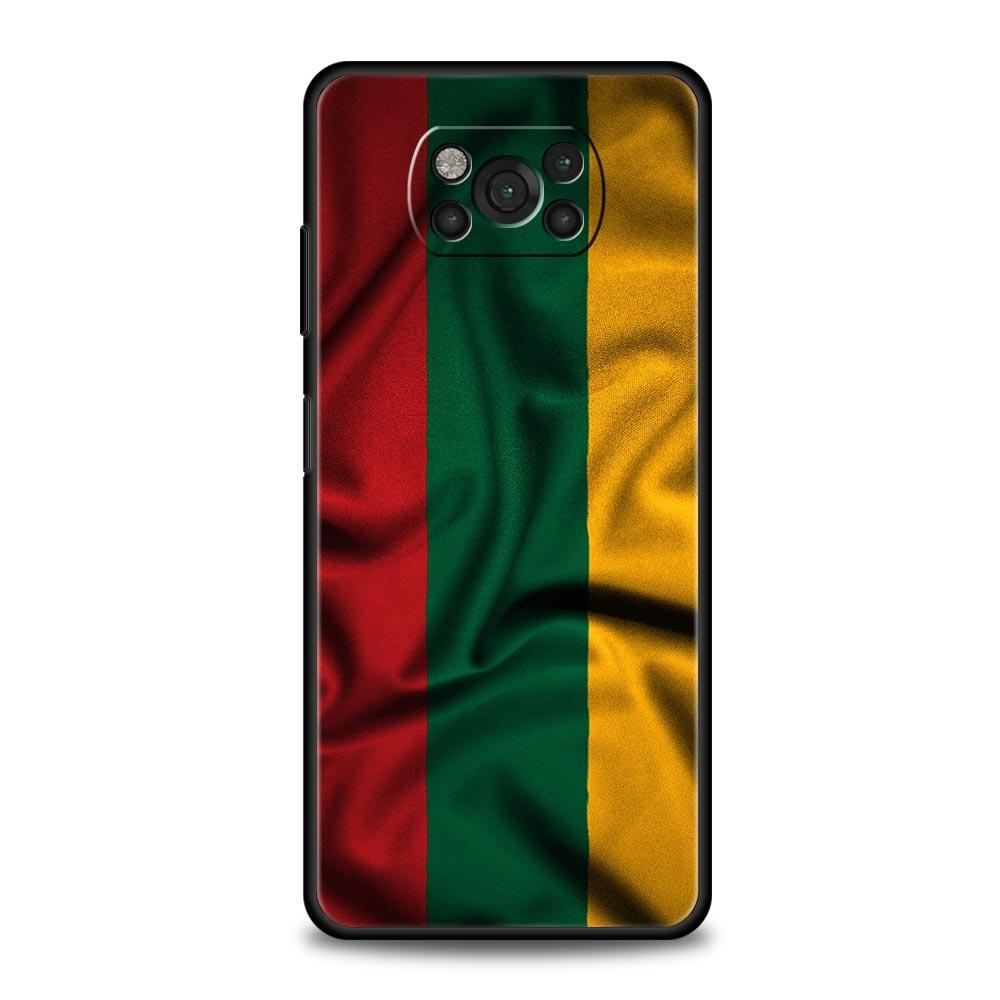 Flag of Lithuania Flag Phone Case For For Xiaomi Poco X6 X5 Pro X4 X3 NFC F5 Pro F4 F3 GT M5 M4 Pro 5G M3 C51 C50 C55 Soft Cover