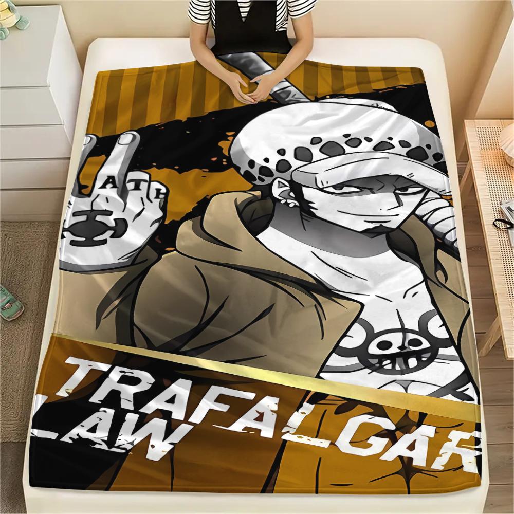 One Piece Charakter Print Flaneldecke, Hohe Qualität, Bequem für alle Jahreszeiten, Heimdekoration, Wärme und Komfort, Perfekt für Weihnachtsgeschenke