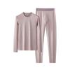 Men's Seamless Round Neck Thermal Underwear Set - Autumn/Winter Cotton Base Layer