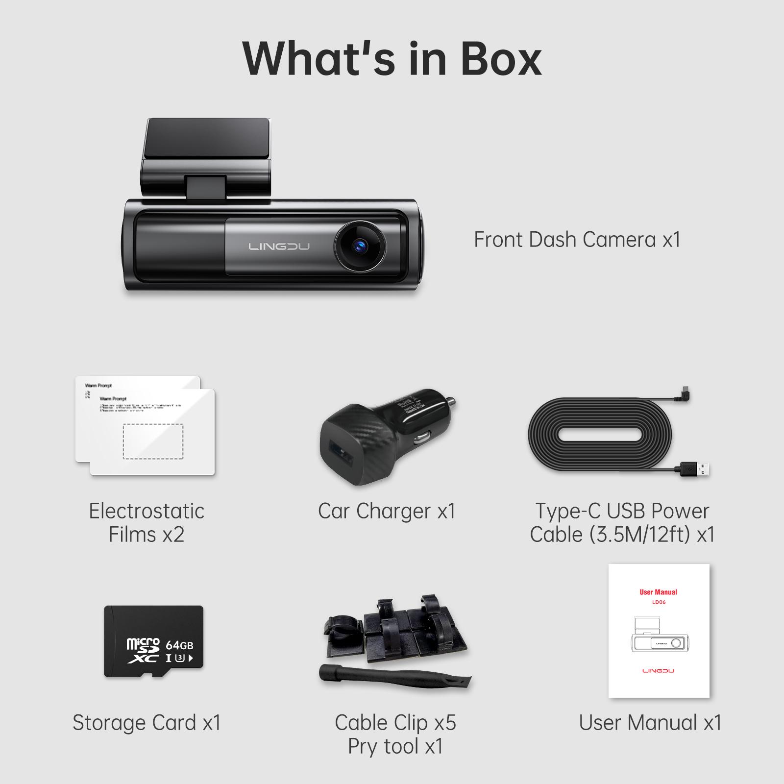 

Автомобильный видеорегистратор 4K Dash Cam LINGDU LD06 с бесплатной картой 64 ГБ 5 ГГц WiFi GPS ночное видение 24-часовой режим парковки Автомобильная камера-регистратор