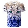 Men's T-shirt Short Sleeved Round Neck Leopard Animal 3D Printed Loose Fit Men's T-shirt