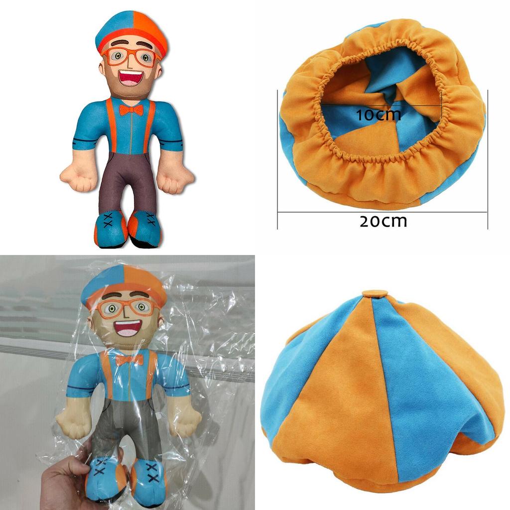 Delightful Blippi Cosplay Hat Plush Figure Toy Cuddly Stuffed Doll For Children