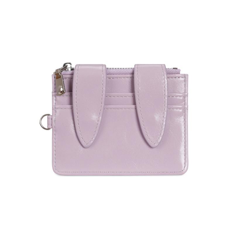 Cute Bunny Ear Card Holder Eco-friendly PU Leather Multi Card Slots Thin Pocket Wallet for School Use