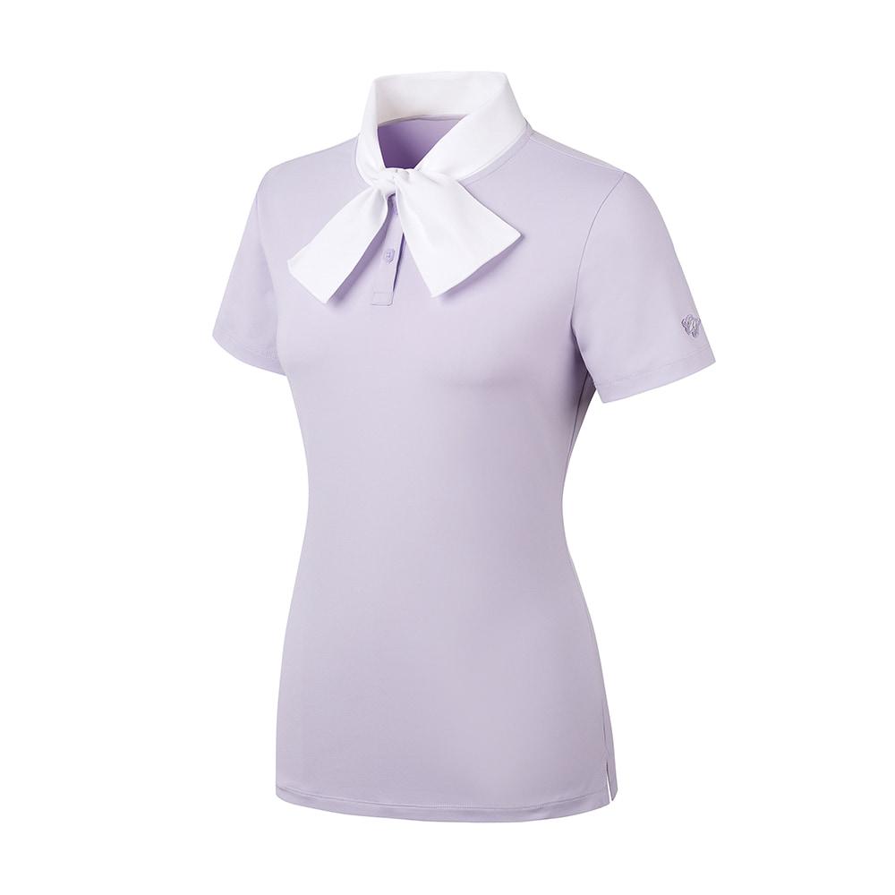 ELLE GOLF Women'S Ribbon Collar Polo Shirt_6I45206