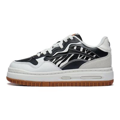 Li Ning Future C1 Vielseitig Trendig Bequem Rutschfest Langlebig Low Top Skateschuhe Damen Sneaker Schwarz Weiß AGCT244-4