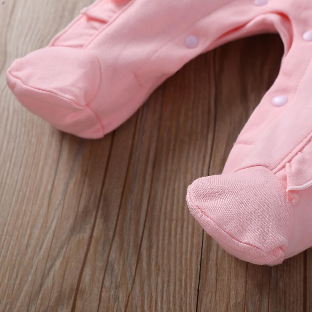 Newborn Infant Baby Girls Solid Ruffles Floral Romper Jumpsuit+Hat Outfits Sets