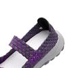 Summer Mary Janes Women Sandals Beach Lazy Shoes Purple Pink Grey Casual Weave Soft Slip on Walking Color Sandals Large Size