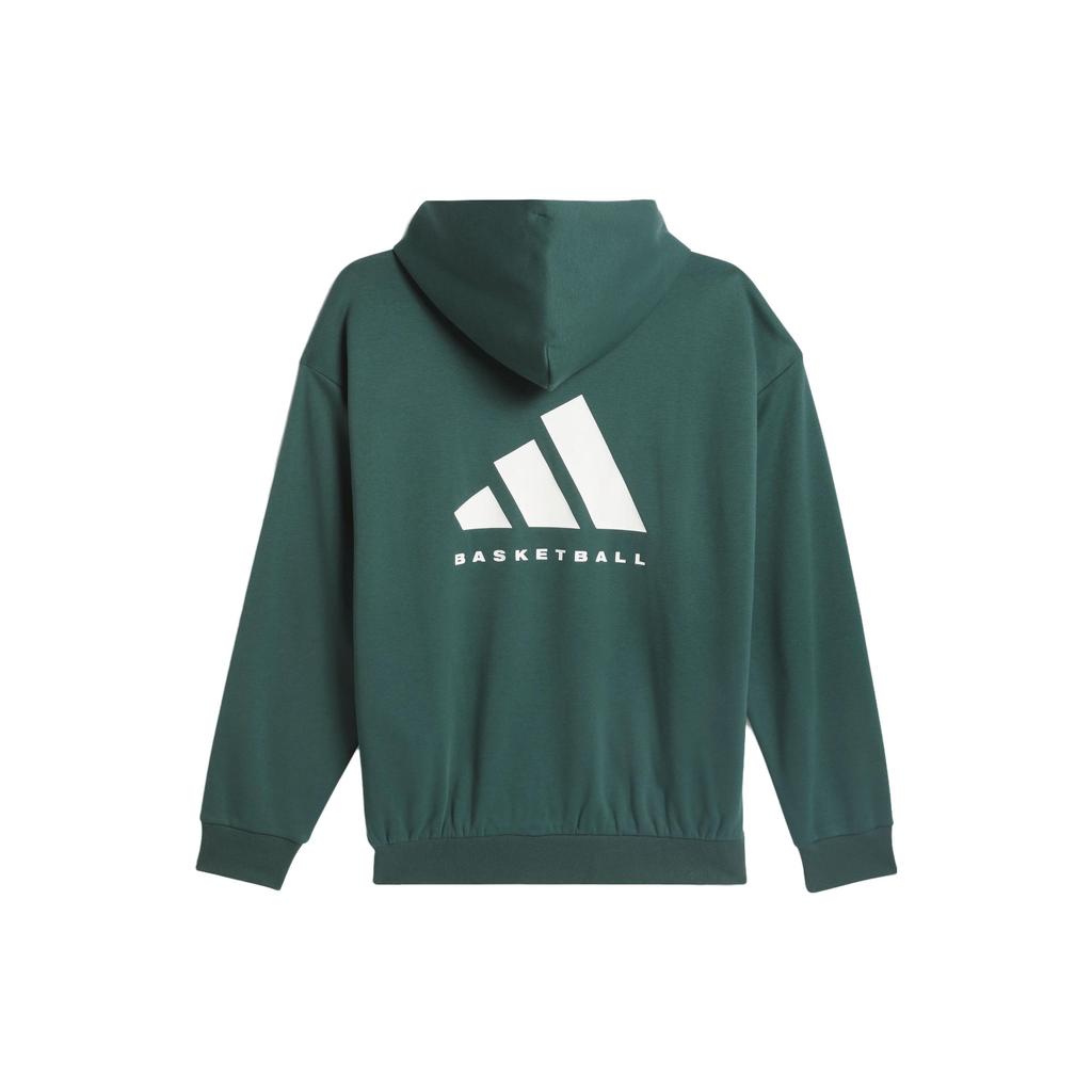 Adidas 2024 Collection Ch. 01 Alphabet Logo Reversible Knit Basketball Hoodie Unisex Hoodie Mineral-Green IM8419