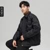 Mens Lightweight Duck Down Puffer Jacket With Turn-Down Collar Warm Loose Fit Winter Urban Casual Wear