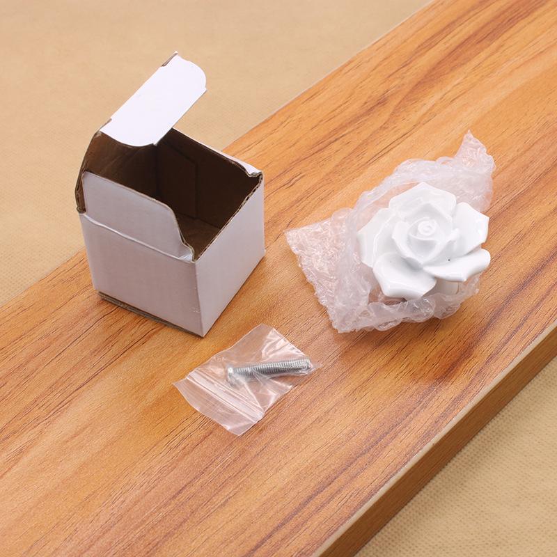 Antique Bronze Rose Ceramic Greenish White Pumpkin Handle for Kitchen Cabinet Wardrobe