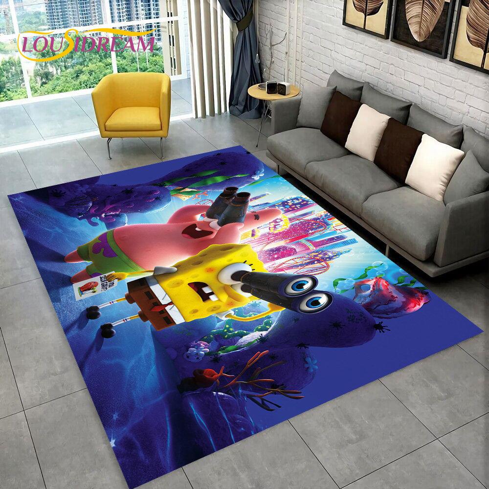 Cartoon S-SpongeBob Area Rug,Carpet Rug for Home Living Room Children Bedroom Sofa Doormat Decor,kids Play Non-slip Floor Mat