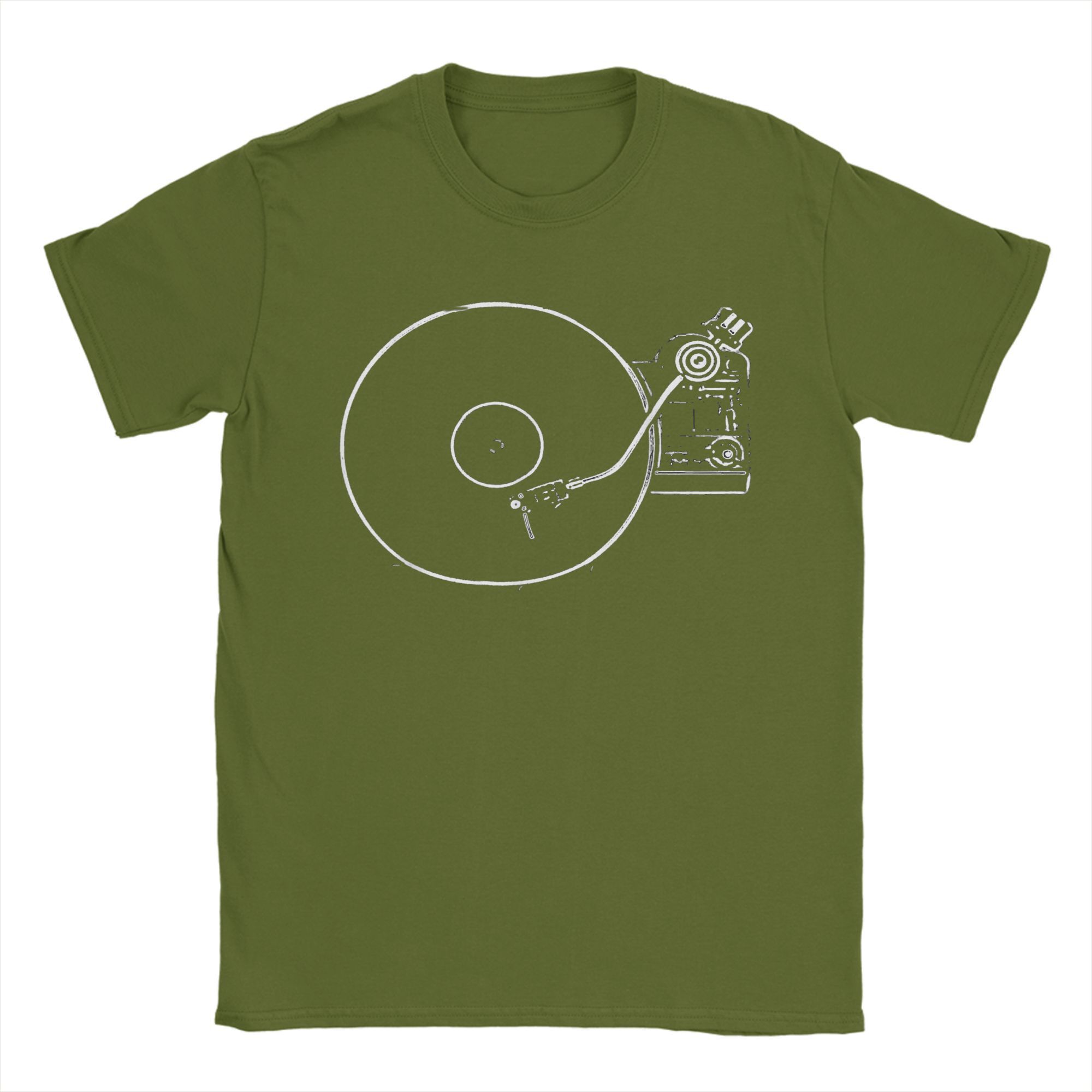 

Vinyl Record Player Sketch Drawing Summer T Shirts For Couple Novelty Casual Tshirt Short Sleeve Vintage Top Tees 4XL