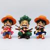 Sitting Pose Q Version Series Luffy, Zoro, Sanji Hand-Painted Figurine Car Ornament