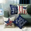 New Product Simple Letter Print Home American Flag Pillow Linen Sofa Office Pillow Cover Cushion Cover