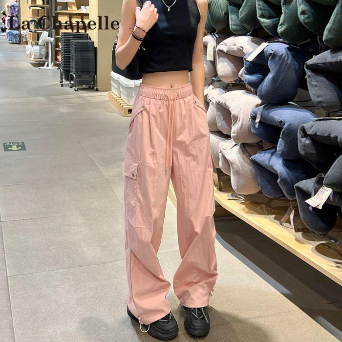 Women's Quick-Dry White Ice Silk Wide-Leg Cargo Pants - Summer 2025 Mountaineering Style