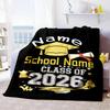 Graduation Gift Name School Class Of 2026 Home Customize Your Name Blanket Comfortable Soft Lightweight Allseason Multipurpose Blanket For Picnics