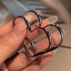 Fashion Heart Stainless Steel Hoop Earrings for Women Punk Vintage Piercing acier inoxydable Earring For Girl Christmas Gifts