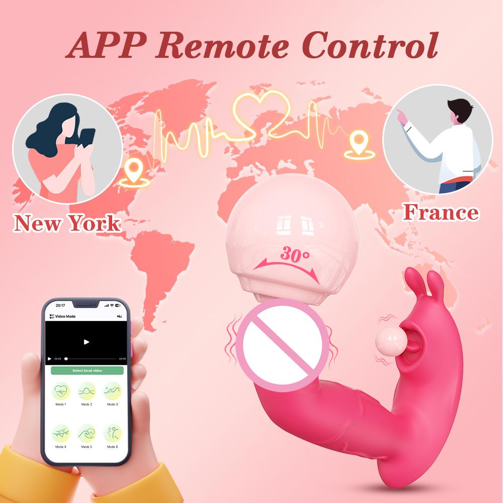 Wearable Dildo Vibrator APP Control Women Clit Clitoris Stimulator G Spot Female Licking Vibrating Rabbit Sex Toys for Adults