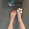 Women's Summer Beach Slippers Transparent PVC Low Heel Slippers Cover Toe Slip on Casual Slides Sandalias De Mujer