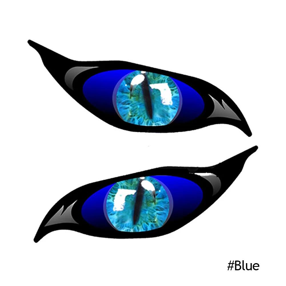 

2 шт 13 см x 9,5 см для злых желтых глаз RV мотоцикл автомобиль наклейки окклюзия царапины водонепроницаемый лобовое стекло фургон аниме наклейка синий