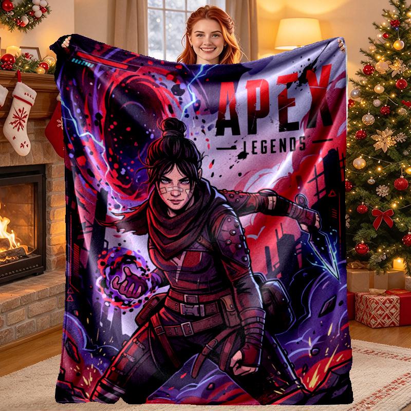 Apex Legends Pattern Blanket for Home Decoration, Bed, Sofa, Car Travel, Camping, Suitable for All Seasons, Birthday Christmas Gift