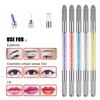 Microblading Pen 10 Pcs Professional Dual-head Manual Tattoo Fog Eyebrow Micro blading Pen Needle Tip Holder Tool For Permanent Makeup Supplies