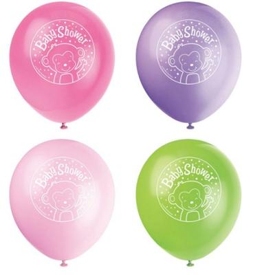 Balony Małpka Baby Shower, 30 Cm, 8 Szt.