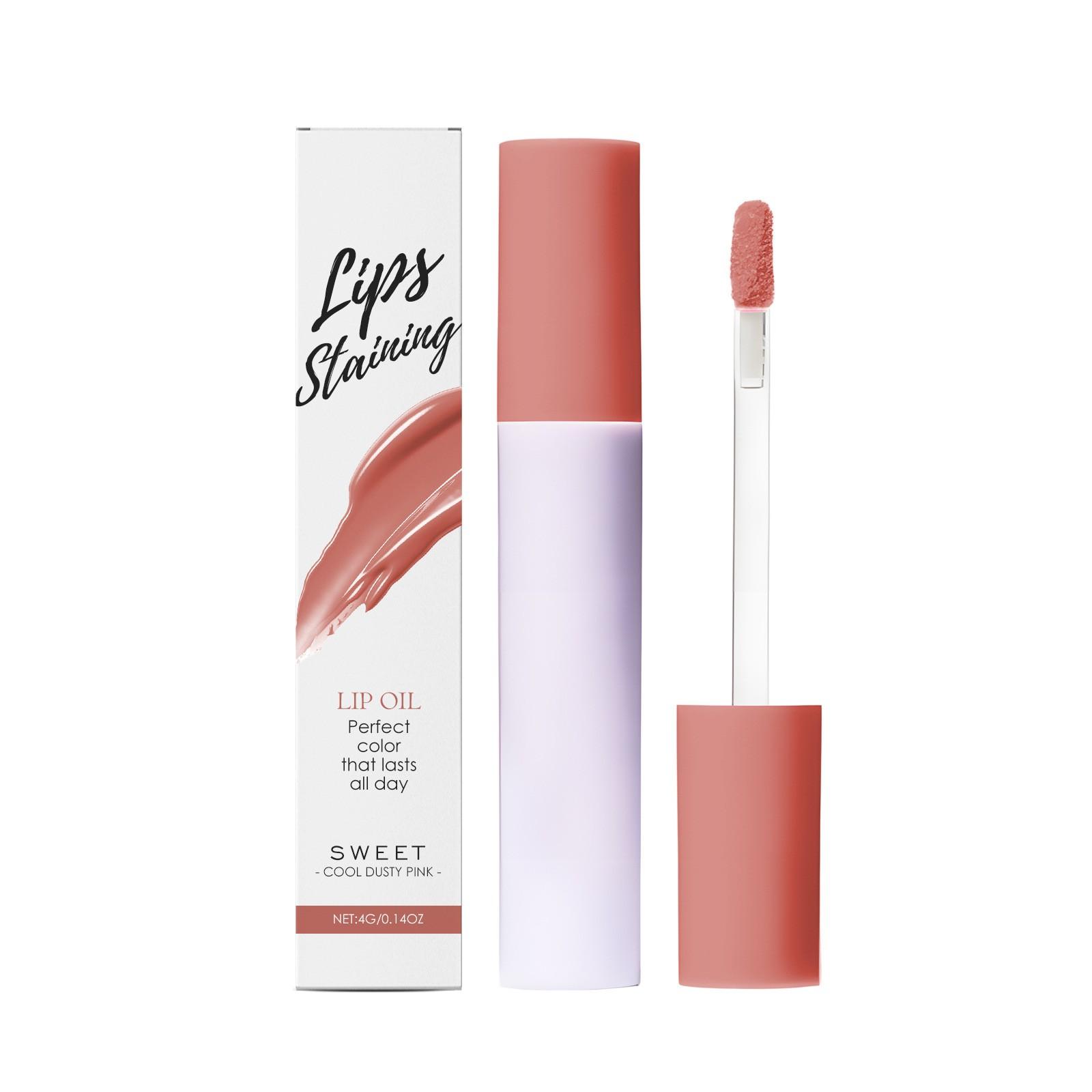 

Tinted Lip Oil Tinted Long-lasting Lip Balm Smooth Application Long-lasting Waterproof Non-stick Cup 4ml One Size